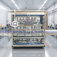 Ligne de remplissage, bouchage et étiquetage automatique à piston linéaire pour produits de soin corporel visqueux, avec équipement de remplissage anti-mousse à buse de plongée