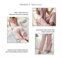 Ensemble pyjama en satin avec dos en dentelle et pantalon large pour femme, vente en gros, lingerie sexy, vêtements de nuit en stock
