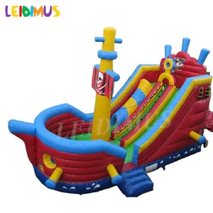 Outdoor gigante inflável bouncer pirata navio barco salto casa slide combo