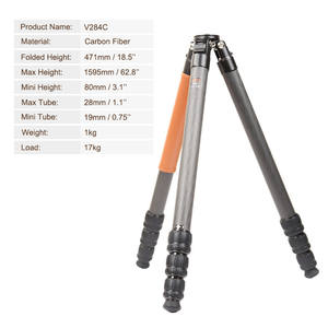Trépied pliable et résistant pour appareil <span class=keywords><strong>Photo</strong></span> numérique V284C, trépied pour appareil <span class=keywords><strong>Photo</strong></span> <span class=keywords><strong>en</strong></span> Fiber de <span class=keywords><strong>carbone</strong></span> de haute qualité - Product Image 2
