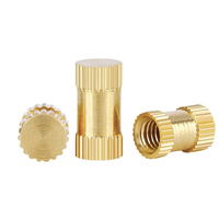 HPB59 M2-M6 kuningan, 4-40,6/32,1/4-20 kacang sisipan berulir Knurled kuningan buta untuk cetakan injeksi plastik