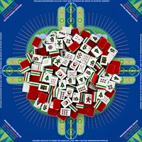Mahjong Amerika Natal 160PCS 32mm Ubin Akrilik Merah dengan Alas Mata Jahat Biru Hijau Hadiah Permainan 4-Pemain