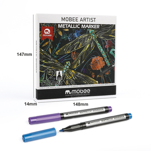P-132 Mobee di colore metallico 12 colori permanente promozionale logo personalizzato art metallo pennarello - Product Image 6