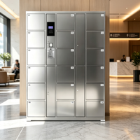 Armario Moderno de Acero Inoxidable con Ocho Dieciocho Puertas con Cerradura y Sistema de Escaneo WeChat para Uso en Almacenes