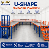 Système de plancher en mezzanine pour entrepôt industriel, structure en acier, plateforme pour une solution de stockage gain de place