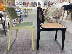 Modern Design Classic Dining <b>Chairs</b> Portable <b>Polypropylene</b> Cane Rattan Hole Back for Home Bar Park Outdoor Restaurant - Product Image 2