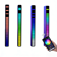 Lampes d'ambiance LED RGB à contrôle intelligent 5V avec capteur vocal en matériau PC pour table de chevet