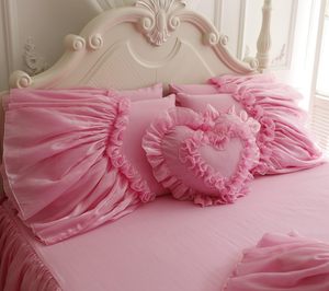 Inthetrend - Juego de Ropa de Cama de 4 Piezas, Versión Coreana, de Algodón con Bordado de Encaje, 300 Hilos, Elástico y Transpirable - Product Image 5