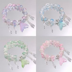 Bracelet d'hiver coloré en perles de verre et cristal, motif queue de poisson, style féerique, polyvalent, idéal pour les voyages, pour meilleure amie ou petite amie - Product Image 2