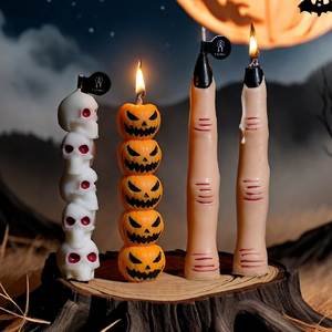 Decoraciones De Halloween – Vela De Halloween, Vela Sangrante De Calavera Gótica, Decoración Para Mesa Del Hogar, Casa De Campo, Decoración De Habitación Interior (negro
