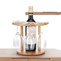 Support de rangement pour bouteilles de vin et verres à pied en bambou, pour table, bar à domicile, restaurant et hôtel