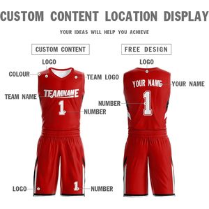 Maillot de basket-ball réversible personnalisé, nom et numéro personnalisés, uniforme d'équipe, pour hommes et garçons, évacuation de l'humidité, col en V, sublimé, 340g - Product Image 4