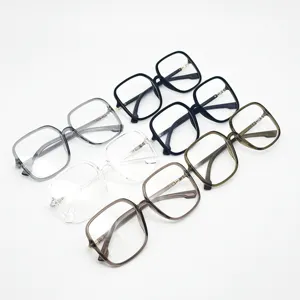 最新カスタムロゴTr90アンチブルーライトコンピューターグラス眼鏡フレーム卸売メーカースクエア光学ガラス