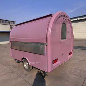 Meilleur Prix Chariot à Bubble Tea, Chariot de Concession pour Fruits et Vins, Chariot de Vente de Café, Food Truck, Remorque Mobile Ronde pour Boissons et Bonbons - Product Image 2