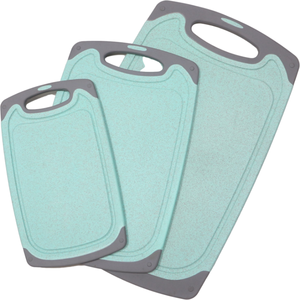 Dropshipping Amazon Hot Kitchen Green 3-piece set durable non-slip classifiable cutting board plastic cutting board set