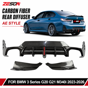 ZESON Carbon Fiber AE Style Rear <strong>Diffuser</strong> Valance Apron for BMW G20 G21 M340i LCI 2022-2026 - Product Image 1