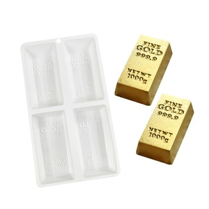 4 Cavity Gold Bar Mold 1000G <b>Baking</b> Cake Mold For DIY Chocolate Mousse Cake Decoration - Product Image 5