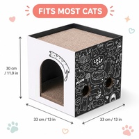 Maison à gratter pour chat en carton durable, vente en gros, avec 2 griffoirs amovibles, lit et salon pour chats d'intérieur
