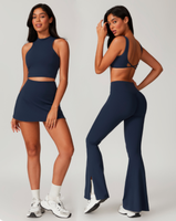 2025 nouvelle vente chaude Logo personnalisé vêtements de sport actifs femmes 2 pièces sans couture Nylon Spandex Yoga bout à bout Leggings Shorts ensemble