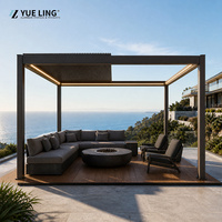 Pergola de jardin extérieure en aluminium à toit à lamelles sur mesure pour les constructeurs et les entrepreneurs en bâtiment