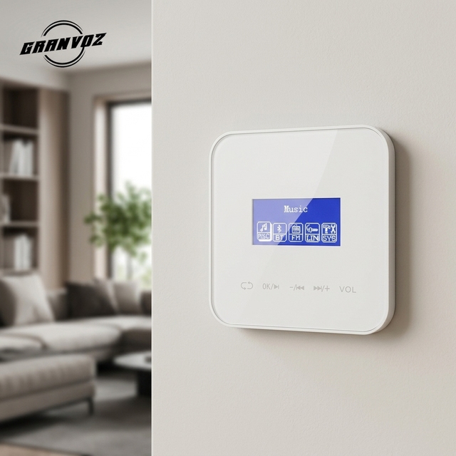 Mini 4*20W Smart Wall-Mounted PA Amplifier Wireless for BT with 1.7" Touch Key Screen Home Sound System of 8ohm Impedance
