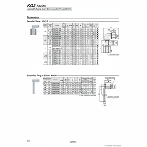 นิวเมติกส์แบบสัมผัสเดียว KQ2LF04-M6N ชิ้นส่วนนิวเมติก SMC - Product Image 1