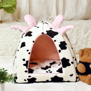 Suministros para mascotas Camas Vaca Impreso Tienda de campaña para perros Casa Invierno Algodón Camas para perros - Product Image 5