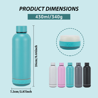 Gobelet isotherme en acier inoxydable à double paroi de 17 oz avec ouvre-bouteille, 430 ml, tasse à musique, tasse à boire élégante et intelligente pour les voyages
