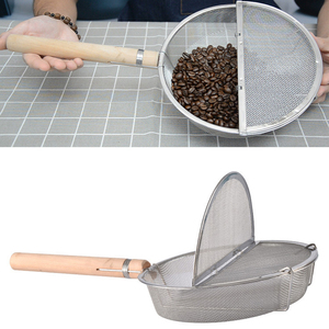 Outil de cuisine en acier inoxydable, filet de torréfaction de grains de <span class=keywords><strong>café</strong></span> avec manche en bois, nouveau design - Product Image 4