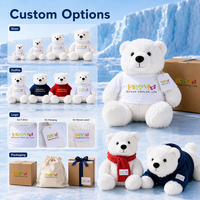 Ours polaire en peluche de haute qualité, fabrication sur mesure, ours en peluche doux pour bébé, cadeau, boutique, souvenir, entreprise