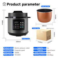 Autocuiseur électrique de luxe 6L de haute qualité ménage 6 litres multifonction pot de roucoulement électrique grand autocuiseur intelligent