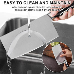 Couteau de chef de cuisine chinois à manche forgé durable et tranchant en acier inoxydable couperet pour viande de boucher et légumes vente en gros - Product Image 4