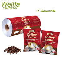 Fabricant Logo personnalisé Film d'emballage en plastique Sachet 25g Grain de café Feuille d'aluminium de qualité alimentaire Film rouleau de poudre de café collation