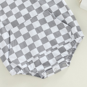 Sudadera con Capucha a Cuadros para Bebé Niño, Moda 2022, Manga Corta, Sudadera con Capucha a Cuadros, Sudadera con Bolsillo - Product Image 4