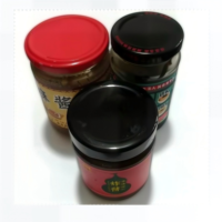 Bocaux en verre transparent ronds avec couvercle en fer blanc hermétique de qualité alimentaire pour l'emballage de sauces et de cornichons