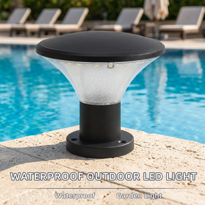 Lampes à pilier LED en aluminium étanches IP65 pour extérieur, base E27, éclairage de jardin, pelouse, patio, allée, cour, clôture, portail - Product Image 5