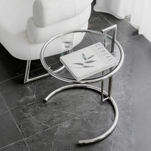 Table basse moderne minimaliste à hauteur réglable avec plateau en verre trempé et rangement, design inspiré d'Instagram pour salon et extérieur - Product Image 5