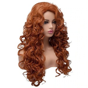 Peluca de cosplay exótica de la princesa Mérida de <span class=keywords><strong>Brave</strong></span> Legend para Halloween, con cabello rizado de seda resistente a altas temperaturas y construcción hecha a máquina - Product Image 3