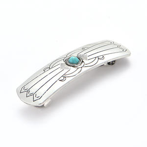 Venta al por mayor personalizado Vintage bohemio Retro aleación geométrica horquilla niños moda oro plata turquesa pinza de pelo para fiestas - Product Image 4