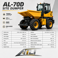 Mini-dumper hydraulique 4x4, capacité de charge de 7 tonnes, dumper de chantier, quatre roues motrices, camion à benne basculante