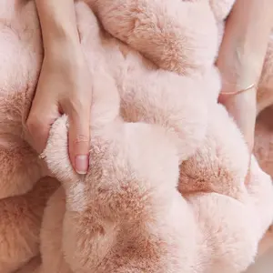 New Style Wave super weiche Luxus rosa Decke Kunst pelz Decke Decke für den Winter
