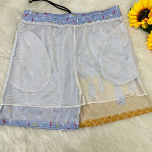 กางเกงขาสั้นลำลองสำหรับผู้ชายสำหรับใส่เล่นกีฬาใส่ได้ทุกวันชื่อหมายเลขโลโก้ที่กำหนดเองสีลูกกวาดกางเกงขาสั้นสำหรับฝึกซ้อม - Product Image 5