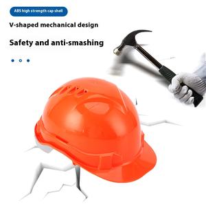 HBC หมวกแข็งสำหรับงานอุตสาหกรรมหมวกกันน็อคเพื่อความปลอดภัยจากการก่อสร้างวัสดุ ABS สีส้ม - Product Image 5