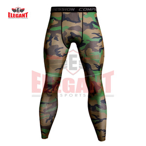 Leggings MMA pour hommes, à la mode, personnalisés, imprimés animaliers par sublimation, antibactériens, respirants, longueur genou, taille élastique, avec coutures - Product Image 3