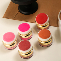 Fard à joues en poudre portable avec applicateur tête de champignon, léger, estompable, longue tenue, pour le visage, vente en gros, logo personnalisé