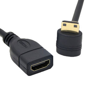 Câble Mini <span class=keywords><strong>HDMI</strong></span> mâle vers <span class=keywords><strong>HDMI</strong></span> femelle standard Ultra 4K HD 3D, angle descendant à 90 degrés, gaine en PVC, prend en charge les applications de moniteur - Product Image 2