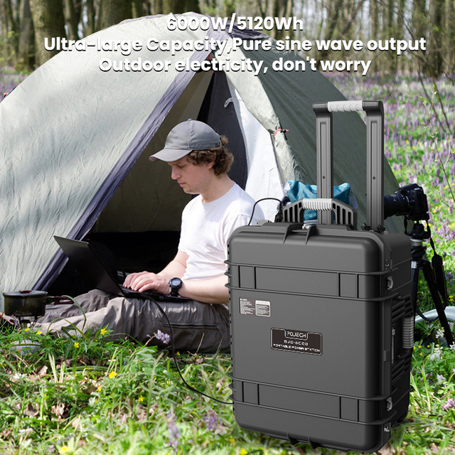 2026 New Hot Selling 3000W 6000W Portable Power Station Wholesale 110V 220V Outdoor 5120WH Power Supply Solar Panel Generator