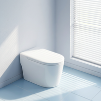 S022 WC intelligent électrique moderne allongé avec commande par application, siège chauffant, bidet automatique, siphon en S, siphon en P, en céramique, blanc