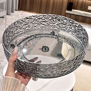 Large Transparent Water Ripple Fruit Plate Plastic Dishwasher Safe Residential Use Serving <b>Tray</b> - Product Image 1