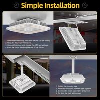 Lampu Kanopi LED 100W/80W/60W TUNABLE CCT 4.5/5/5.7K 100-277VAC DENGAN FOTOSEL TERINTEGRASI Perlengkapan Luar Ruangan Komersial